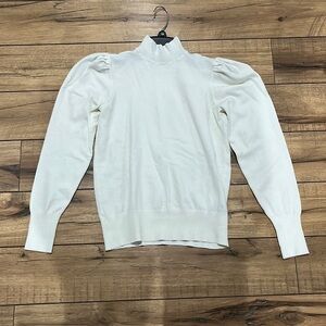 Marled Reunited Clothing off White Puff Sleeve Turtleneck Sweater Size XS